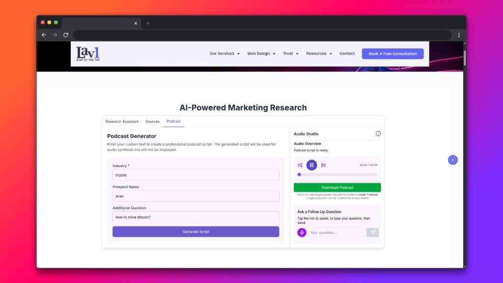 AI Podcast Generator screenshot